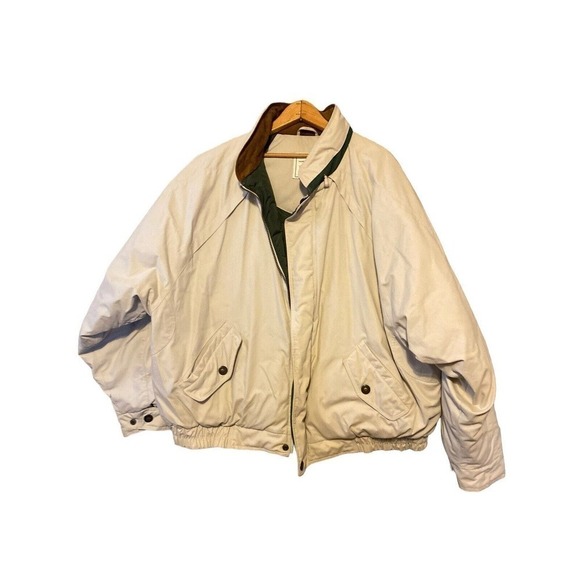 VTG 90s London Fog Bomber Fishing Style Jacket SZ ,L Mens Beige